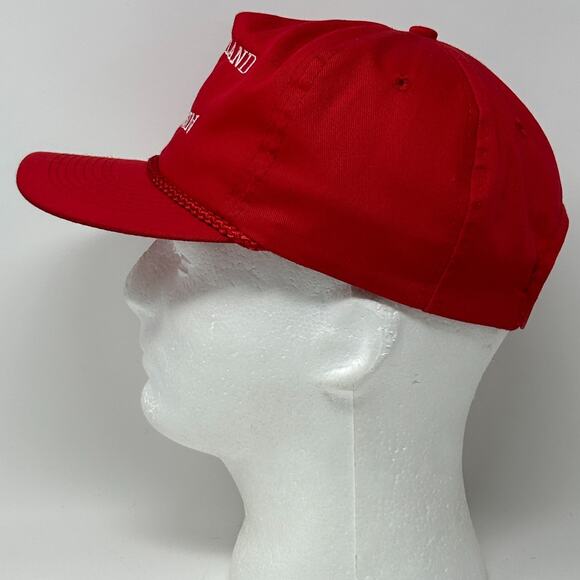 Vintage Cumberland Wisconsin Hat Cap Red 90s Snapback Rope Corded 5 Panel - Picture 6 of 9